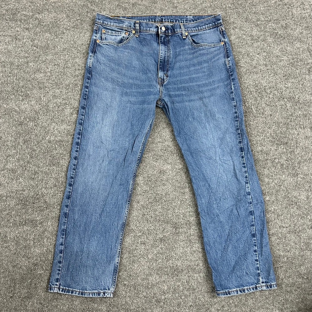 Levis Jeans Mens Size 40 Blue 505 Regular Fit Straight Leg Denim 00505-3171